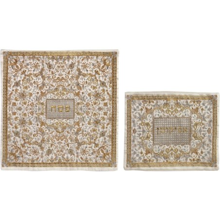 Flowers & Pomegranates: Yair Emanuel Fully Embroidered Matzah and Afik